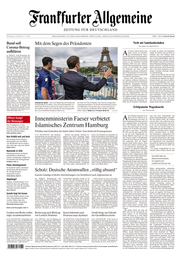 F.A.Z. vom Donnerstag, 25. Juli 2024